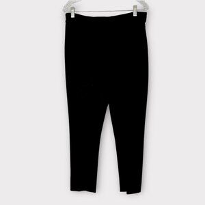 Carlisle Womens Black Seamed Ankle Pants Side Zip Stretch Ponte Knit size 8